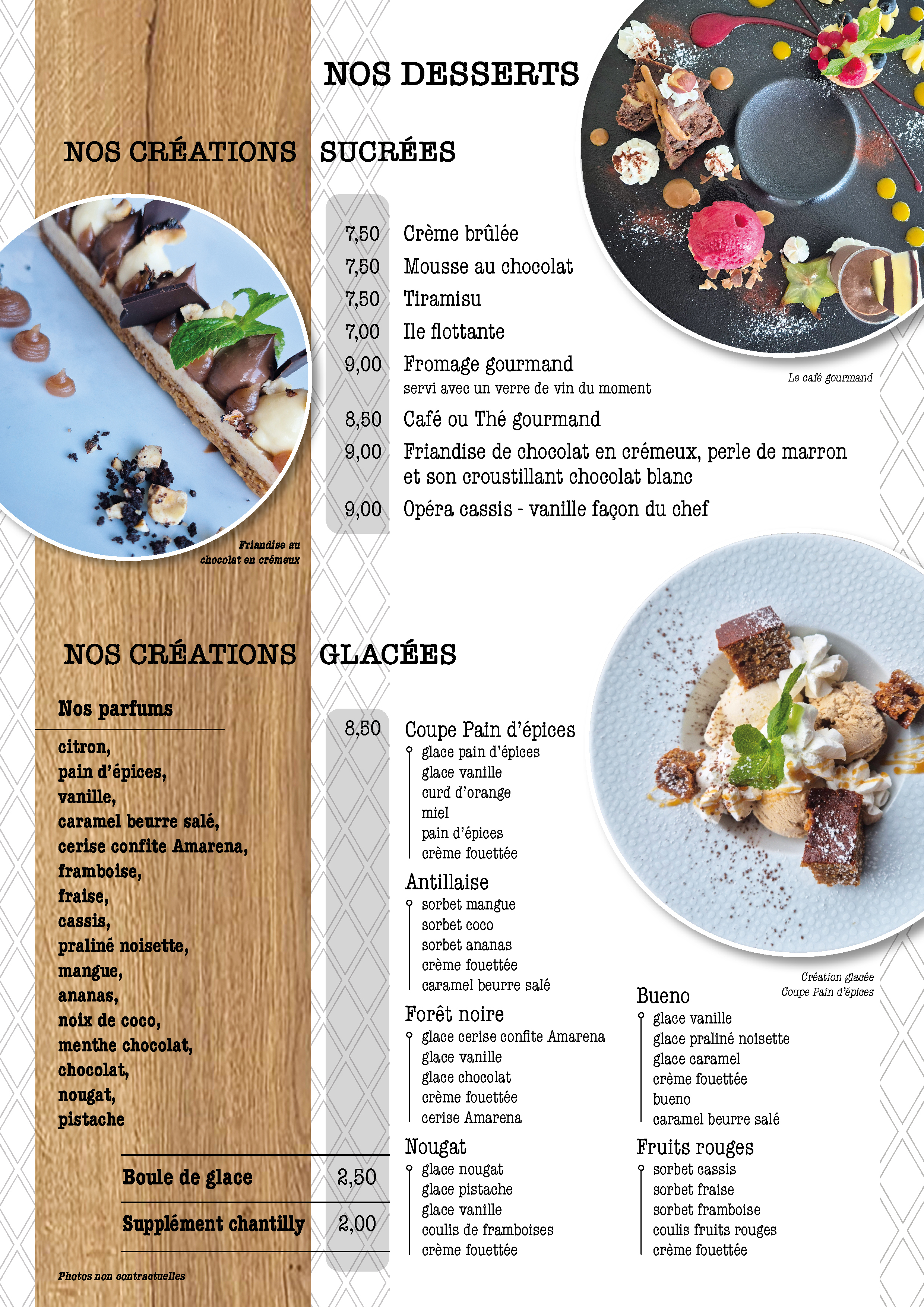 carte dessert hiver 2025