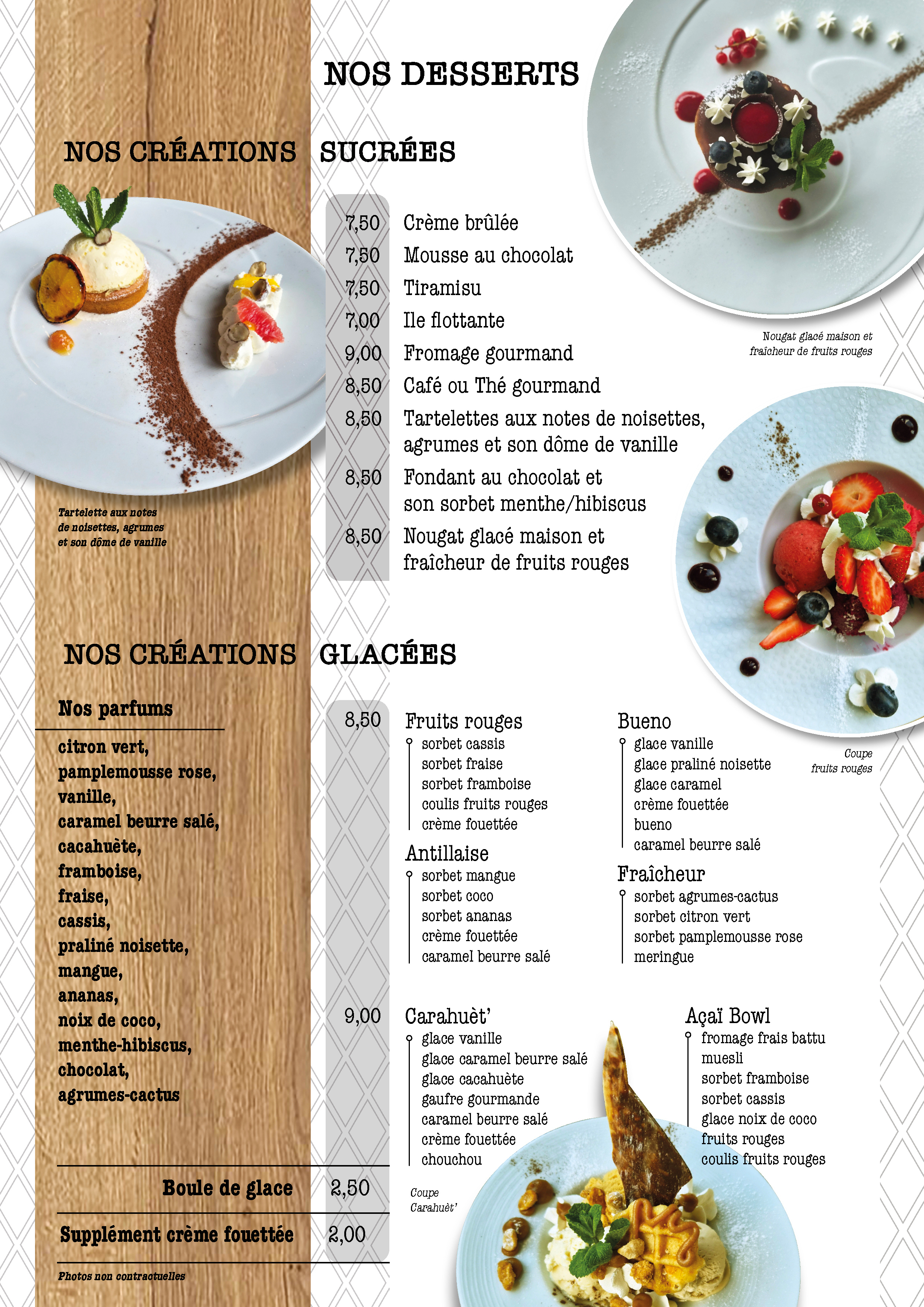 menu dessert 2026