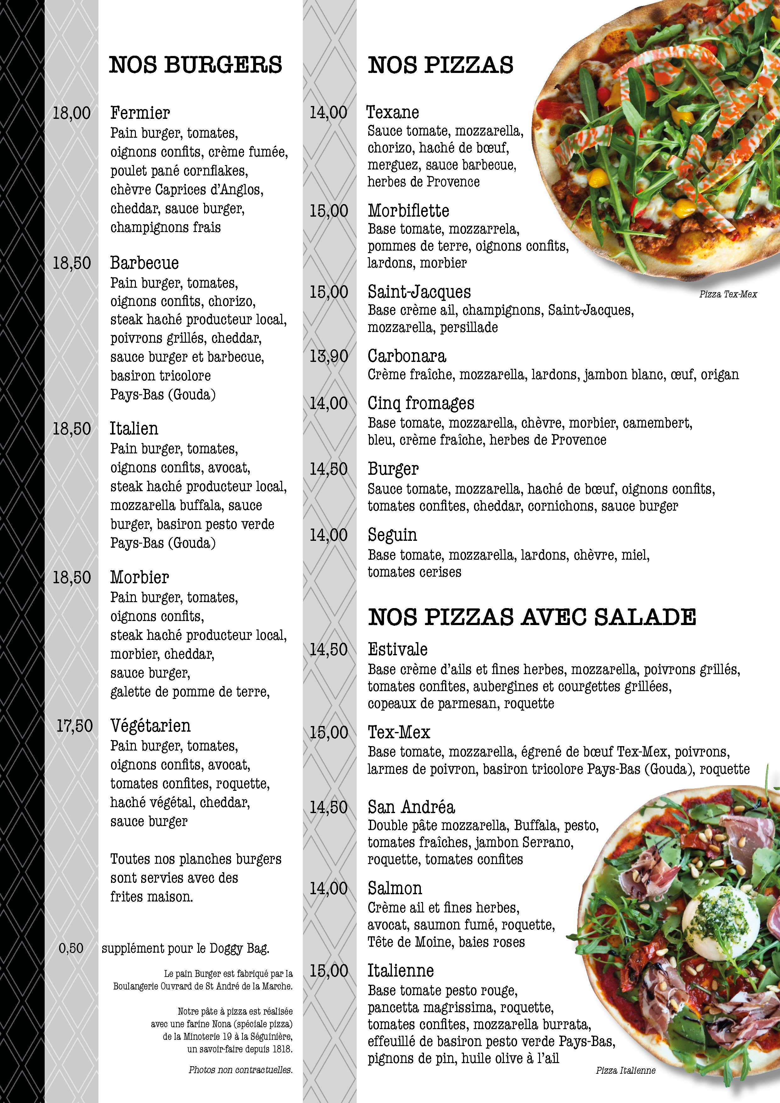 menu pizza 2026