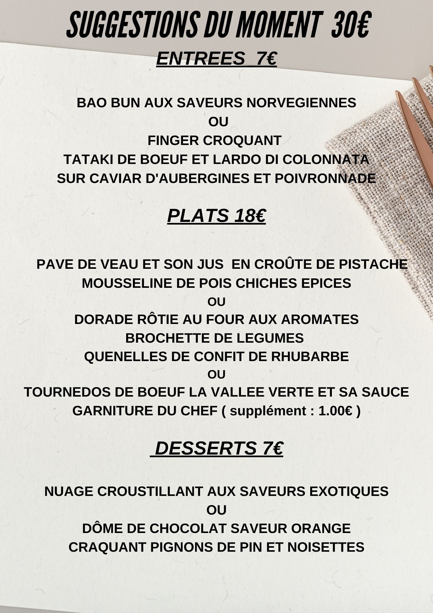 MENU SENSATION